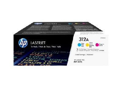 HP 312A 3-pack CYM Original LaserJet Toner Cartridges (CF440AM)